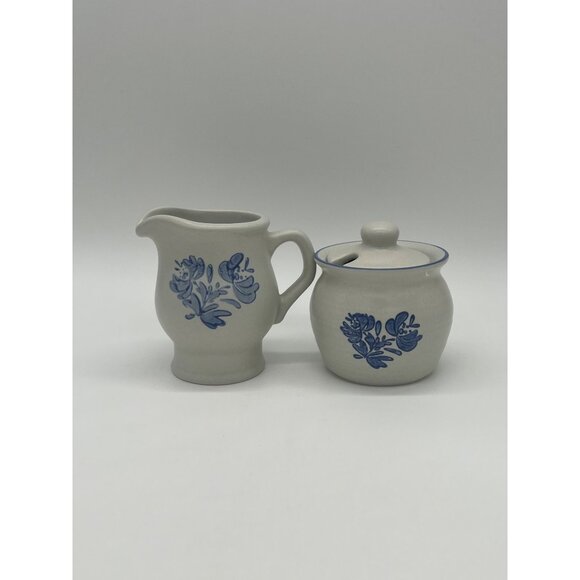 Vintage Pfaltzgraff Yorktowne Stoneware Cream and Sugar Set - Picture 3 of 3